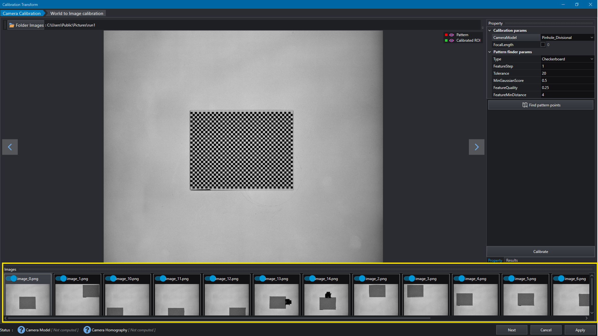 Camera Calibration Transform Editor