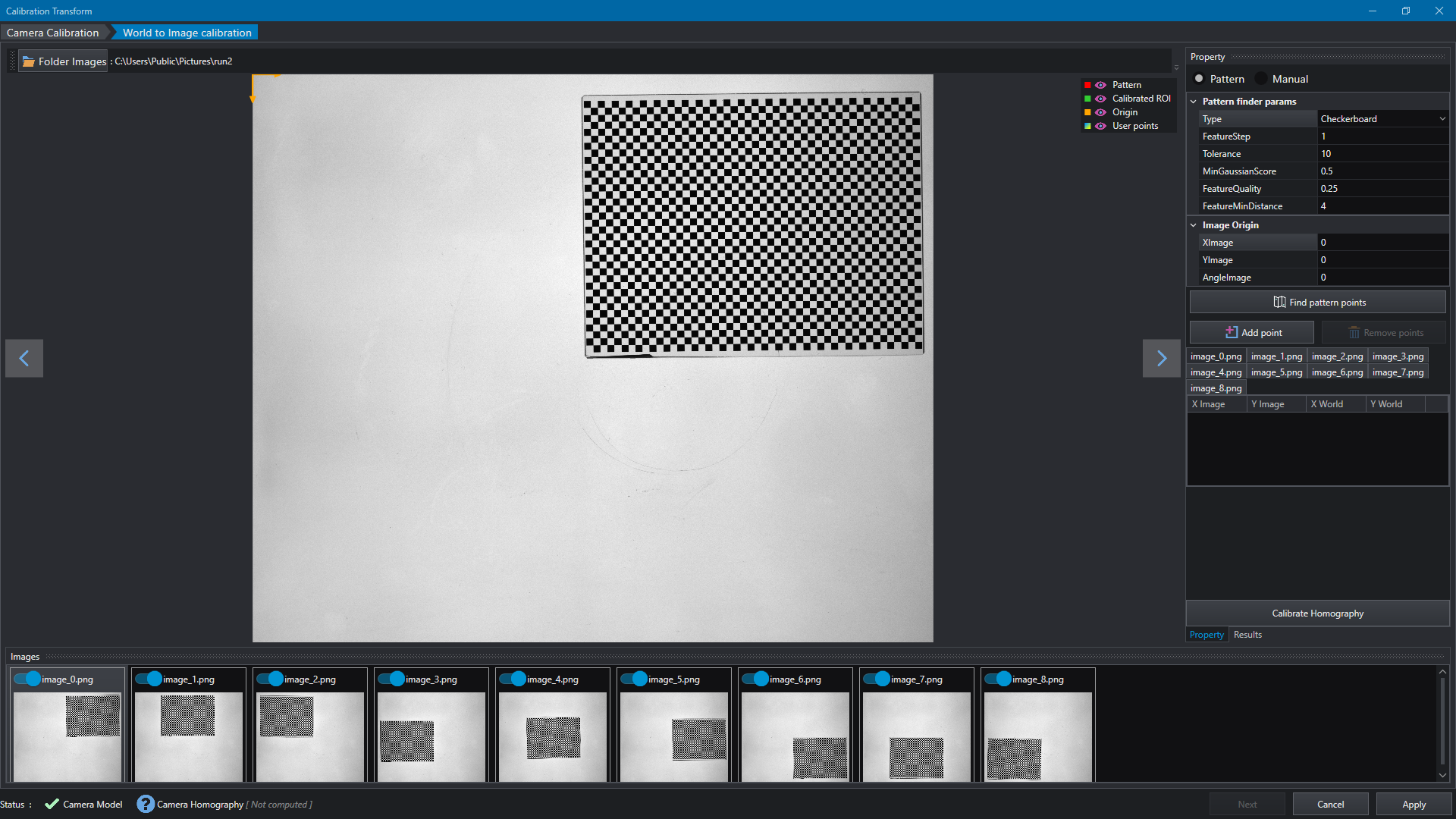 Camera Calibration Transform Editor