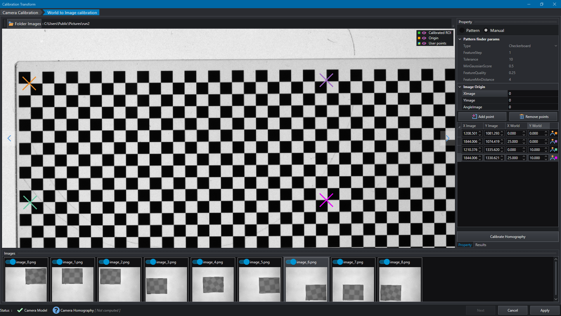 Camera Calibration Transform Editor